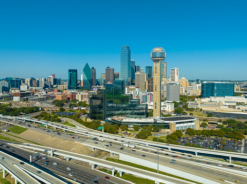 Aerial View of Downtown Dallas Skyline