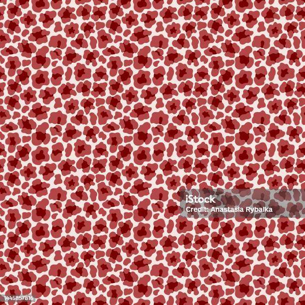 Cartoon Red Leopard Handdrawn Seamless Pattern Vector Illustration ...