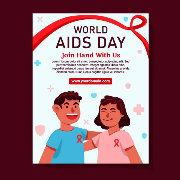 Vector illustration of Announcement For Aids Awareness Campaign