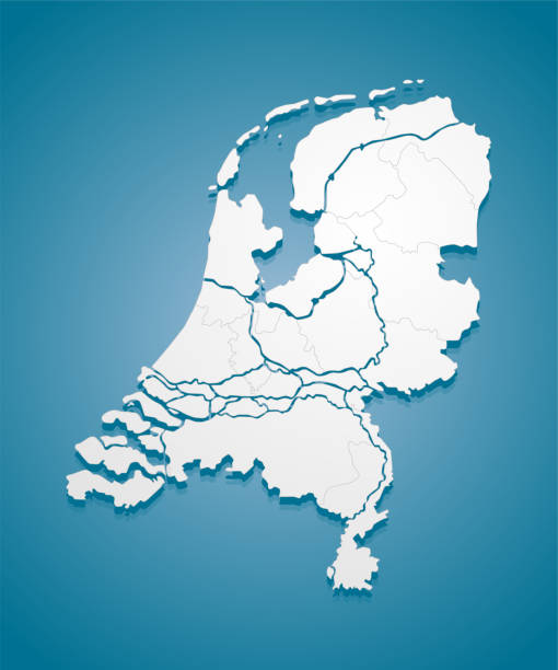 illustrations, cliparts, dessins animés et icônes de carte vectorielle pays pays-bas divisés par régions - netherlands map cartography silhouette