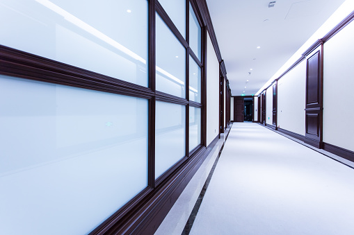 Corridor inside an empty modern building