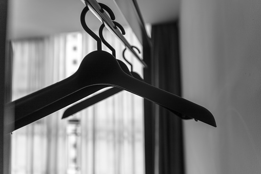 Coathangers on a clothes rail