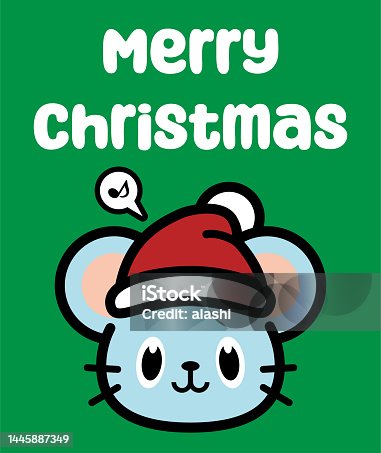 istock A cute mouse wearing a Santa hat wishes You a Merry Christmas 1445887349