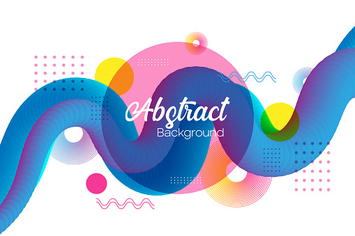 Abstract neon shapes in gradient pastel colors. Poster with liquid effect. Applicable for landing page, invitation, advertisement