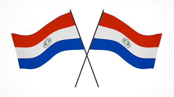 national flag background image,wind blowing flags,3d rendering,Flag of Paraguay