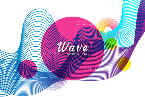 Vector abstract colorful flowing wave lines isolated on white background. Design element for wedding invitation, greeting card