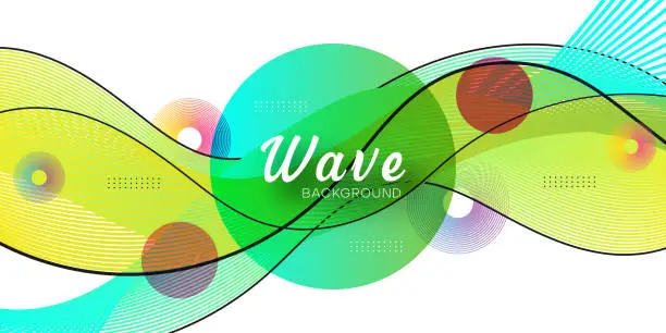 Vector illustration of Vector abstract colorful flowing wave lines isolated on white background