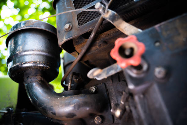 istock Tractor air filter in an iron box. Motoblock with a diesel engine close-up 1445893861