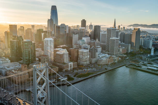 カリフォルニア州サンフランシスコの空撮 - national landmark international landmark cityscape tower ストックフォトと画像