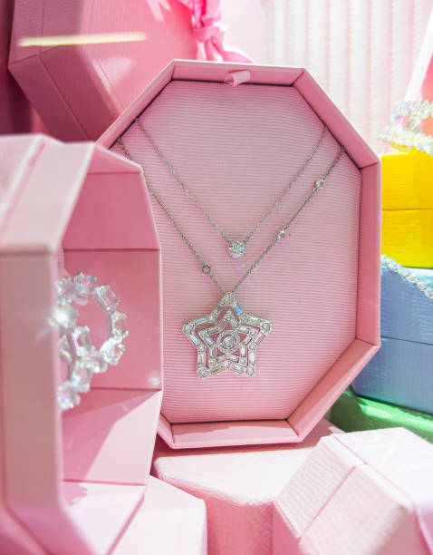 istock Swarovski crystal necklace inside a jewelry box 1445899039