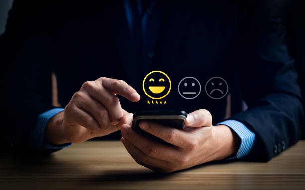 istock Customer review satisfaction feedback survey concept. User give rating to service experience. customer surveys, good and impressive, after sales service. Excellent business rating 1445900164