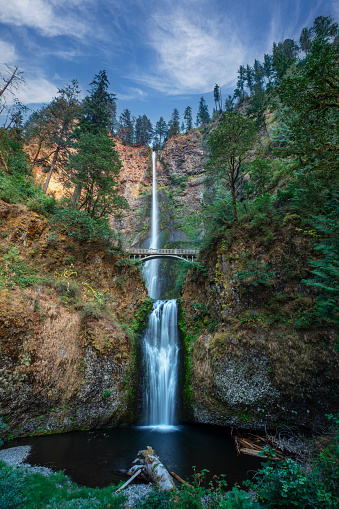 Multnomah Falls in the Columbia River Gorge, Oregon.