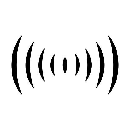 sound radio wave icon vector wifi sound signal connection for graphic design, logo, website, social media, mobile app, UI illustration