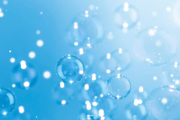 istock Abstract Beautiful Shiny Blue Soap Bubbles Background.. Refreshing Soap Sud Bubbles Water. 1445906601