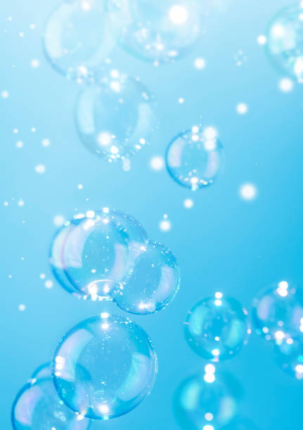 istock Abstract Beautiful Shiny Blue Soap Bubbles Background.. Refreshing Soap Sud Bubbles Water. 1445906605