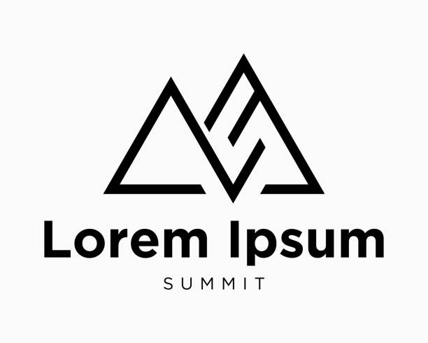 Set Mountain Icon Peak Summit Top Hill Climbing Sport Outdoor Alpine Hiking Elegant Design Vector