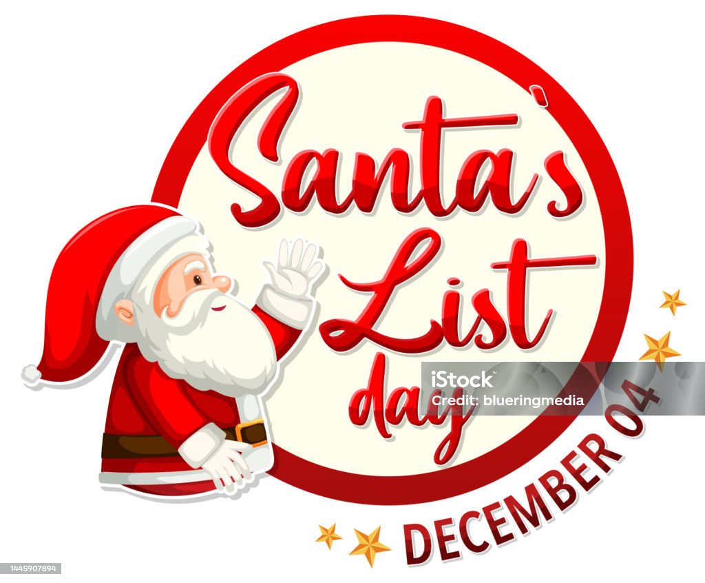 Santa List Vector Happy Santa List Banner Design Stock Illustration - Download Image Now ...