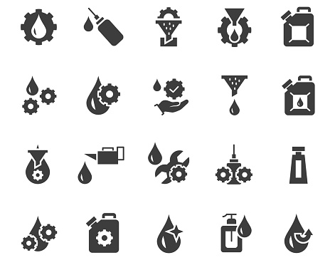 Lubricant oil vector set