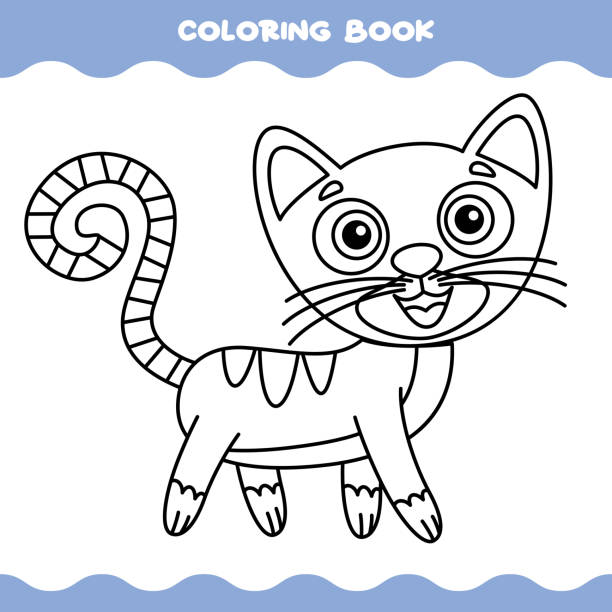 Ilustración de Dibujo Para Colorear Con Gato De Dibujos Animados y más  Vectores Libres de Derechos de Animal - Animal, Colorear, Contorno - iStock