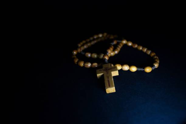 istock Wooden Rosary Beads with Crucifix 1445918365