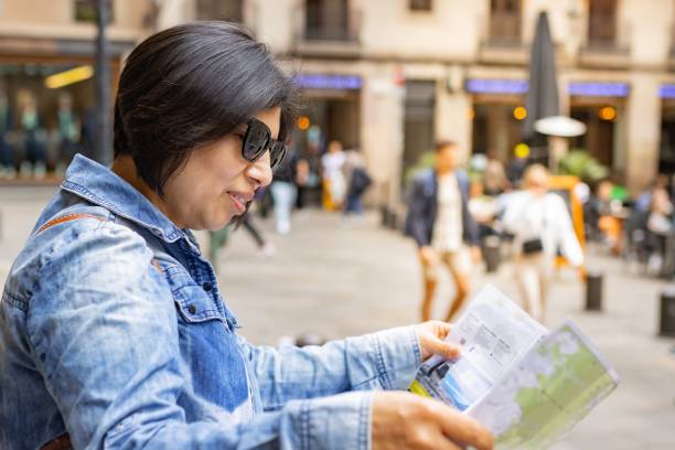 istock Latin woman on vacation in Barcelona (Spain). 1445921577