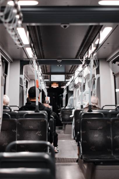 istock Vertical shot of a subway with a few passengers from behind 1445922740
