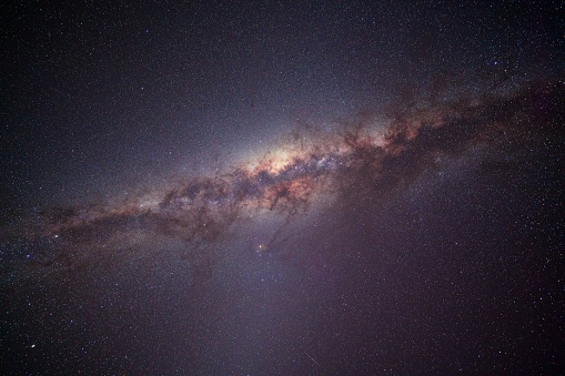 The Milky Way over the sand dunes at night in Lancelin Western Australia at night