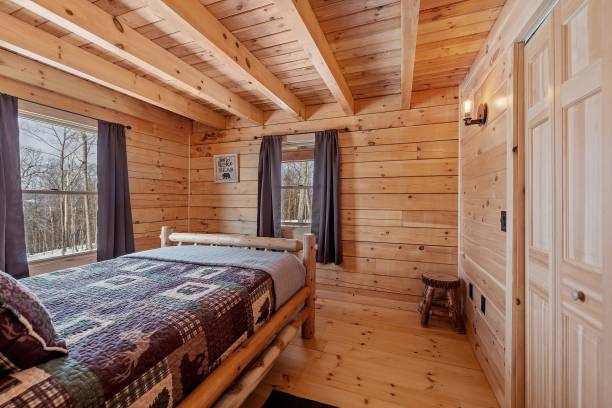 istock Room interior of log cabin in mountains 1445924940