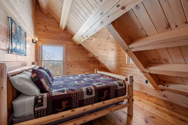 istock Room interior of log cabin in mountains 1445924962