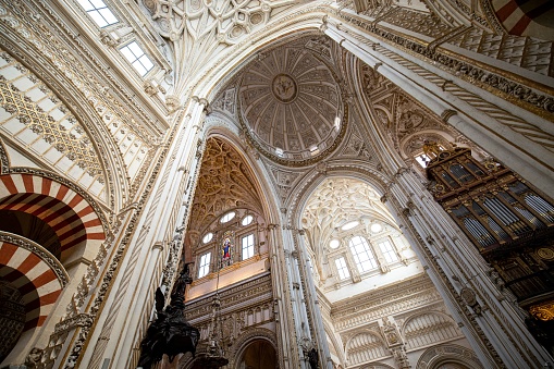 Spectacular dome of the Grand Mosque of Cordoba, Spain