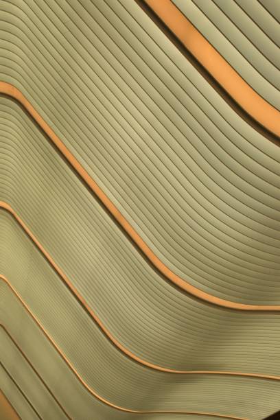 istock Minimalistic modern design of a wall with curvy lines,in a vertical shot 1445925979