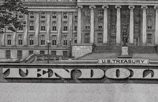 Grayscale closeup of a USD banknote - perfect for background