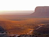 Red-sand Monument Valley on the Arizona-Utah border at sunset