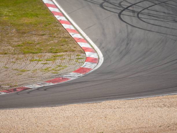 istock Flipped view of an empty race track 1445931321