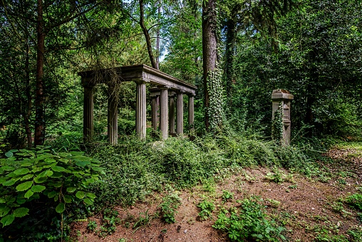 An old tomb in a Jewish cemetery in Frankfurt, Germany