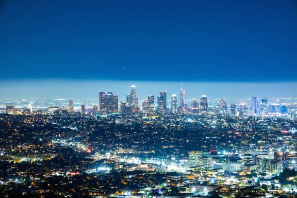 istock Los Angeles skyline at night. 1445934316