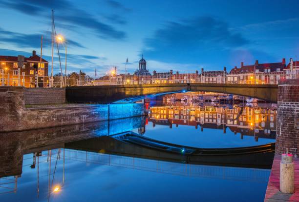 istock Beautiful night view of the bridge at night 1445934655