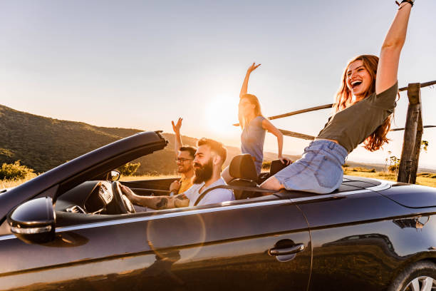 istock Summertime road trip in a convertible car! 1445938309
