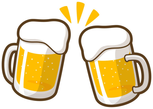 toast mit einem bier vom fass. - orientale stock-grafiken, -clipart, -cartoons und -symbole