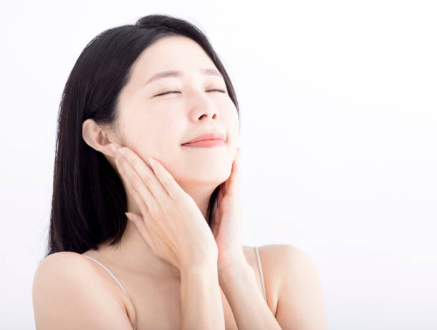 istock Closeup  Young beauty face with Clean Fresh Skin 1445943467