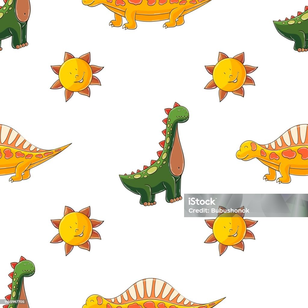 Ilustración de Lindo Patrón De Dinosaurio Divertido Impresión Para Diseño  De Tela Textil Papel De Regalo y más Vectores Libres de Derechos de Animal  extinto - iStock