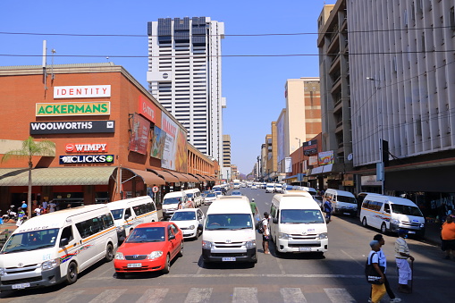 September 29 2022 - Pretoria in South Africa: Traffic intersection in the city center