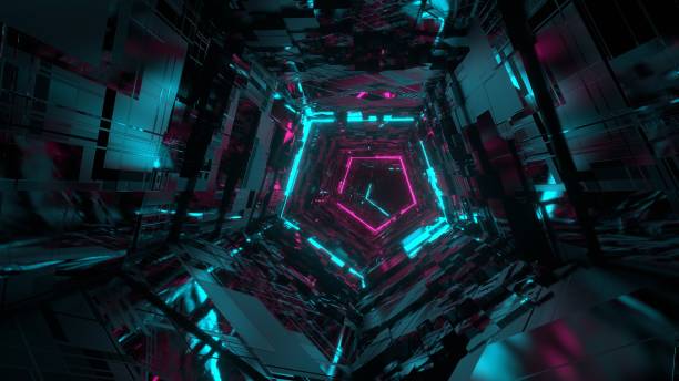 istock Futuristic neon portal. 1445951175