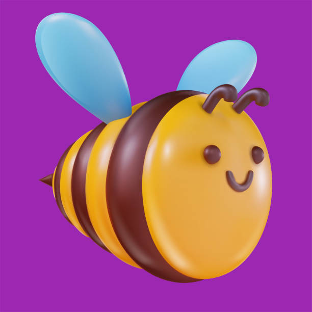 istock 3d cartoon bee in vector realistic funny style. Cute art element. Funny plasticine or glossy clay design object. Sweet colorful illustration on minimal background. 1445951206