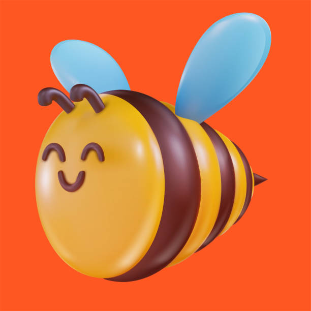 istock 3d cartoon bee in vector realistic funny style. Cute art element. Funny plasticine or glossy clay design object. Sweet colorful illustration on minimal background. 1445951219