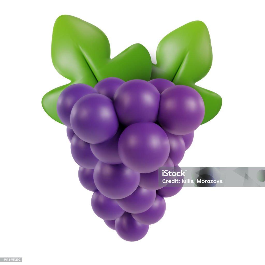 Nho Thực Tế 3d Đối Tượng Vector Theo Phong Cách Bóng Hoạt Hình Tối ...