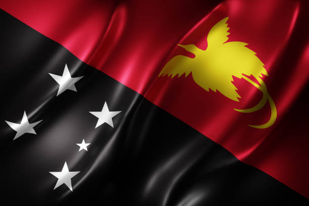 istock Papua New Guinea 3d flag 1445954568