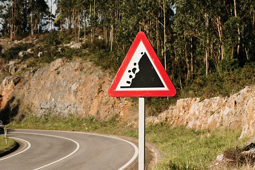 Detachment road sign in Spain