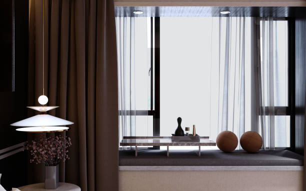 istock 3d rendering,3d illustration, Interior Scene and  Mockup,balcony and window seats. 1445968176