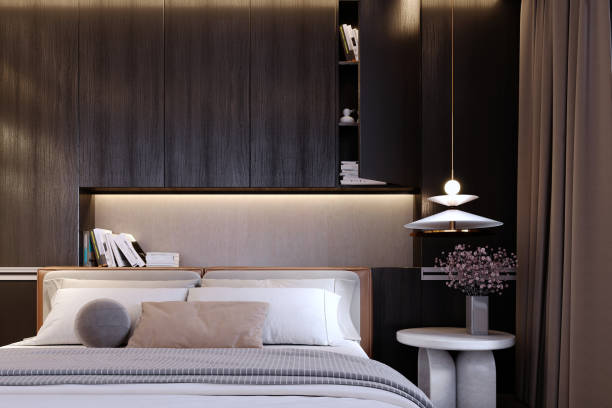 istock 3d rendering,3d illustration, Interior Scene and  Mockup,bedroom interior 3d,Modern Style. 1445968207